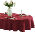 Newbridge Barcelona Damask Fabric Tablecloth, 60 x 84 Inch Oval, Burgundy – No Iron, Soil Resistant Table Cover for Dining, Parties and Holidays by HomeBargainsPlus