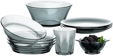 STP GOODS Glass Plates Set of 4 – Borosilicate Salad & Dessert Plates, Transparent Glass Appetizer Plates, Microwave & Dishwasher Safe Tableware (Gray 10.5") - Image 7