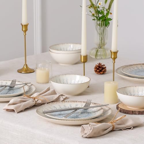 DOMICREVERY Ceramic Dinnerware Sets for 4, 12 pcs Plates and Bowls Sets - Image 5