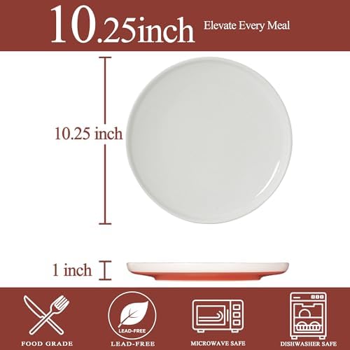 10.25-Inch Dinner Plates, Set of 4, Stardust Glaze White - Image 3