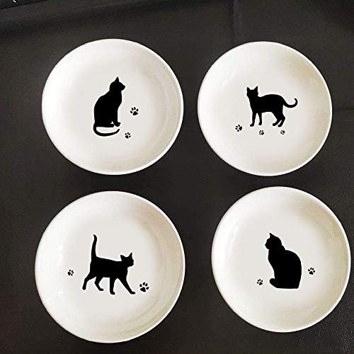 4pcs Ceramic Cat Dinner Plates Seasoning Dishes Appetizer Plates Dipping Bowl - Image 6