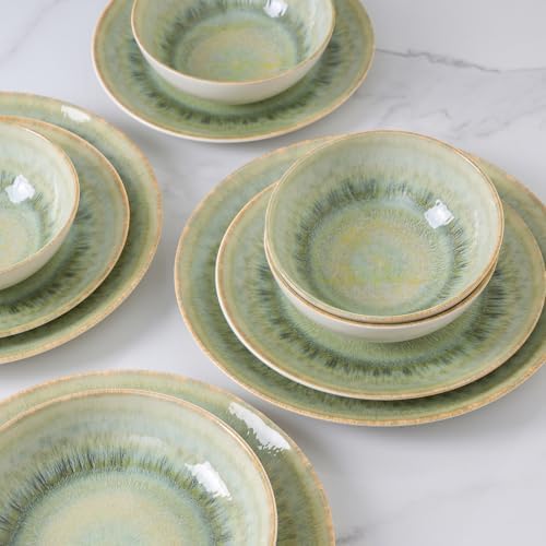 DOMICREVERY Ceramic Dinnerware Sets for 4, 12 pcs Plates and Bowls Sets - Image 4