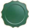 Set of 12 Green Chargers for Dinner Plates, 13 Inch Scalloped Plastic Decorative Table Charge Service Plates for Wedding, Holiday, Thanksgivng, Christmas by Omuriko