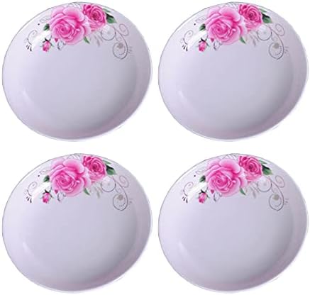 4-Pack Flower Pattern Ceramic Saucer Dishes, 4-Inch Side Dishes for Sushi, Snack, and Seasoning by Decohomeforu
