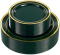 BESTVIP 100PCS Green with Gold Plastic Plate by Bestvip