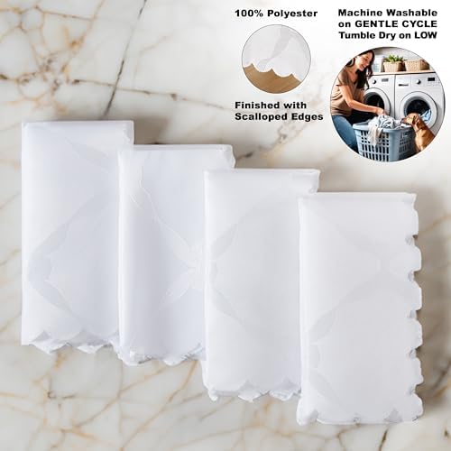 Newbridge Holiday Ribbons Bows White Napkins, Set of 4 - Image 4