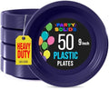 Exquisite Party Solids Sturdy Purple Plastic Plates 9" Party Plates 50 Pcs by Exquisite