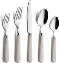 ANNOVA Silverware Set Stainless Steel Colorful Tableware Kitchen Flatware Set Utensils, Includes Dinner Knives, Forks, Spoons, Salad Forks & Dessert Spoons (Wood, 20 Pieces) by LivingNecessities