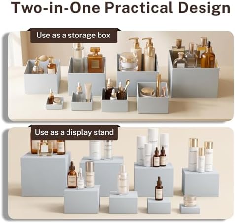 10 Pcs White Buffet Risers with Mini Sign and Marker, Food Risers Display Stands for Buffet Table Party Catering Dessert Jewelry Collectibles,Cube Nesting Boxes with Hollow Bottoms 8 Sizes (10" 9" 8" 7" 6" 5" 4" 4" 3" 3") - Image 7