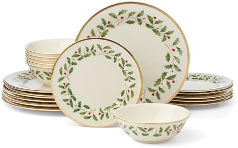 Lenox Holiday Christmas Porcelain 18-Piece Dinnerware Set for 6 by Lenox