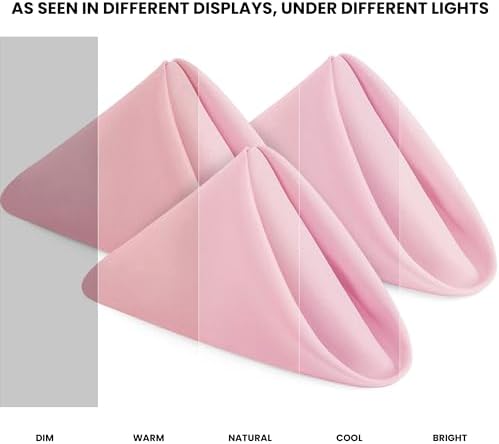 Utopia Home [12 Pack, Pink] Cloth Napkins 20x20 Inches, 100% Polyester - Image 2