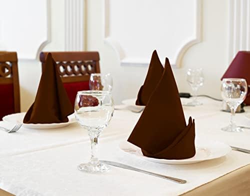 Utopia Kitchen Brown Cloth Napkins [12 Pack, 18x18 Inch] Absorbent Cotton Blend Washable and Reusable for Dinner, Restaurant, Lunch, Wedding and Hotel - Image 4