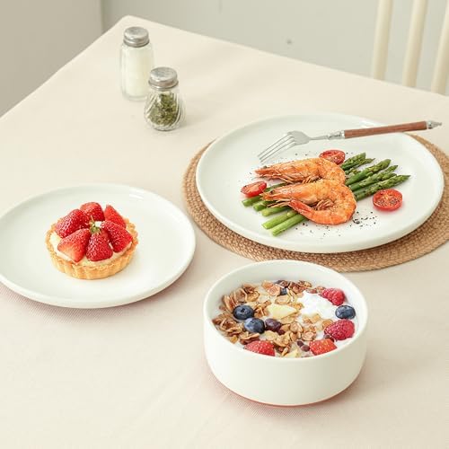12 Piece Dinnerware Set, Dish Set for 4, Stardust Glaze White - Image 6