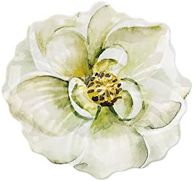 UP Magnolia Melamine Dessert Plates, Floral-Shaped Small Serving Plates, for Appetizer, Snacks, and Side Dishes, Green, 7.5 x 7 Inch, Set of 4 - Image 3