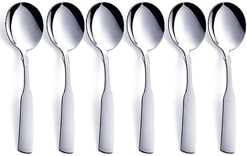 Stainless Steel Round Soup Spoon Set of 6 by FULLYWARE