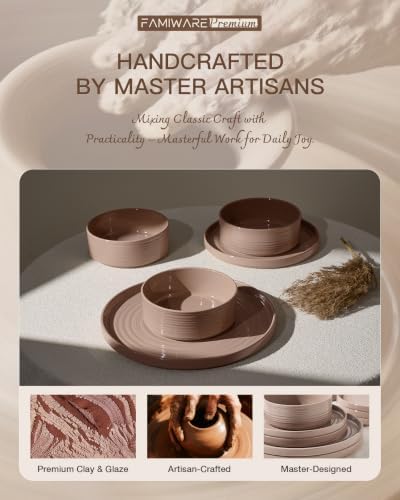 Stoneware Dinnerware Sets, Plates, Bowls, Dishes Set for 6 - Image 6