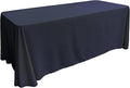 LA Linen Polyester Poplin Washable Rectangular Tablecloth, Stain and Wrinkle Resistant Table Cover 90x156, Fabric Table Cloth for Dinning, Kitchen, Party Navy Blue 90 in x 156 in