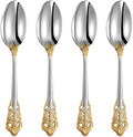 KEAWELL Luxury 4-Piece 18/10 Stainless Steel Dinner Spoon Set (Gold Accent) by KEAWELL