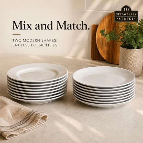 10 Strawberry Street Simply White 10.5" Round Dinner Plate, Set of 6 - Image 6
