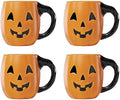 Lenox Halloween Figural Pumpkin Porcelain Mug Set for 4, 20oz by Lenox