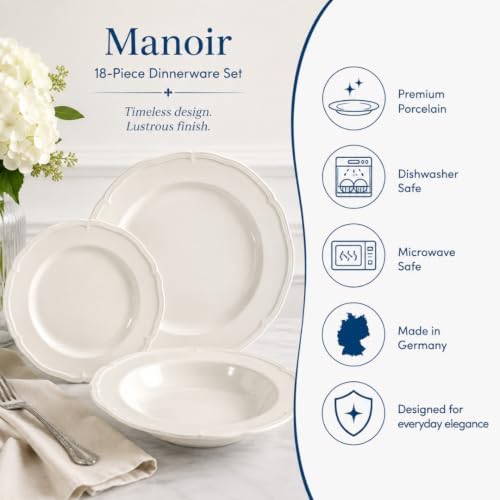 Villeroy & Boch Manoir 18 Piece Dinnerware Set, Creamy White - Image 5
