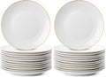 BTaT- White Dessert Plates with Gold Rim, Set of 12, 8", Porcelain, Small Plates for Appetizers (Pack of 2) by BrewToATea