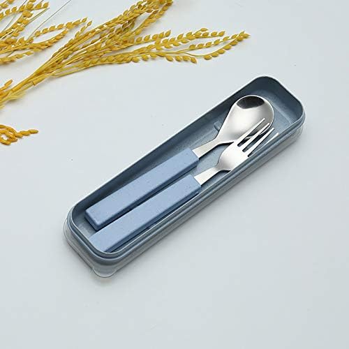 VANRA 2-Piece Children Flatware Set 18/10 Stainless Steel Child Tableware Set Silver Cutlery Set Silverware Dinner Utensils Spoon Fork Set with Travel Case for Kids (Chrome Finished) (Blue) - Image 5
