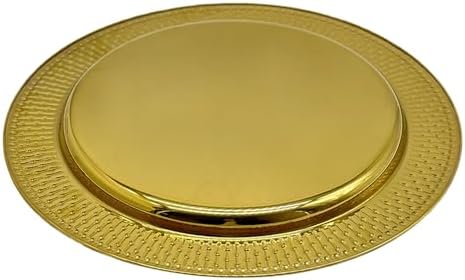 Brightalk 13-Inch Stainless Steel Beaded Charger Plates, Gold Dinner Plate Chargers Set of 6, Round Server Ware - Image 2