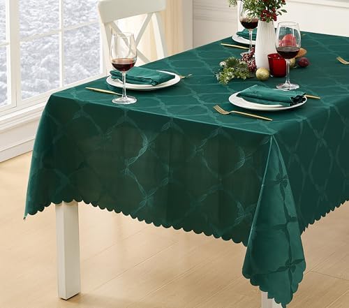 Newbridge Christmas Ribbons and Bows Evergreen 52 x 52 Square Tablecloth - Image 6
