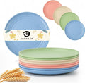 Small Plates 5.7 Inch, Wheat Straw Plates Sets of 8 - Colorful by BUSOKIP