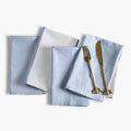 Light Blue Cotton Cloth Napkins Set of 4, 18x18 Inch by Palisa