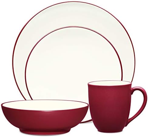 Noritake Colorwave Raspberry 4-Piece Coupe Place Setting, Service for 1 by Noritake