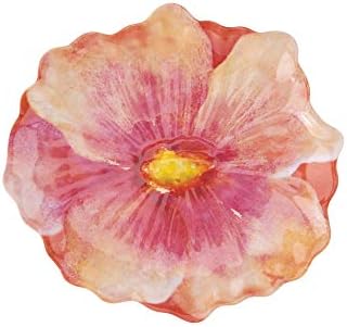 UP Tiger Lily Melamine Dessert Plates, Floral-Shaped Small Serving Plates, for Appetizer, Snacks, and Side Dishes, Red, 7.5 x 7 Inch, Set of 4 - Image 2