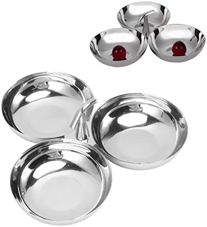 Yosoo Health Gear 3 In 1 Stainless Steel Snack Plate Tray, 2 PCS - Image 4
