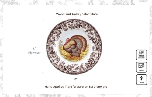 Spode – Woodland – Turkey Salad Plate - Brown/White - Image 2