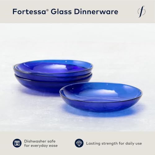 Fortessa Los Cabos Glass Dinnerware Collection, Coupe Entrée Bowl (Set of 4), 8.6 Inch/25oz, Cobalt - Image 2