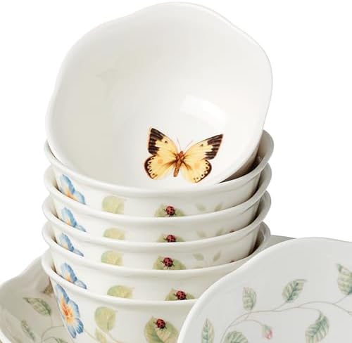 Lenox Butterfly Meadow Porcelain 24-Piece Variety Bowl Set for 6 - Image 2