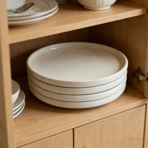 Salad Plates Set of 4, White Salad Plates, 10 Inch Round Appetizer Plates, Thick Edge Ceramic Dessert Plate for Appetizer, Dessert, Salad, Dinner - Image 5