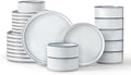 LIANYU Plates and Bowls Set for 8, 24 Piece Stoneware Dinnerware Sets by LIANYU