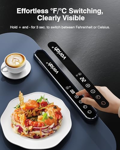 Warming Mat for Food,27.5x15.7'' Large Electric Warming Tray,7 Temp Levels,99H Continuous Heat,℉/℃ Switch,Patented Heating Design,Versatile Food Warmer for Buffet,Parties,Family Meals,Daily Use - Image 3
