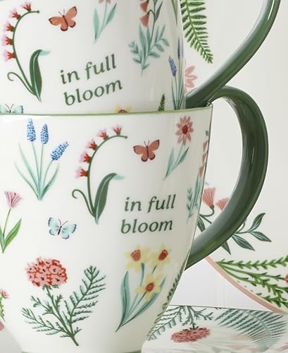 Oneida First Blooms Green Porcelain Mug Set for 2, 12oz - Image 3