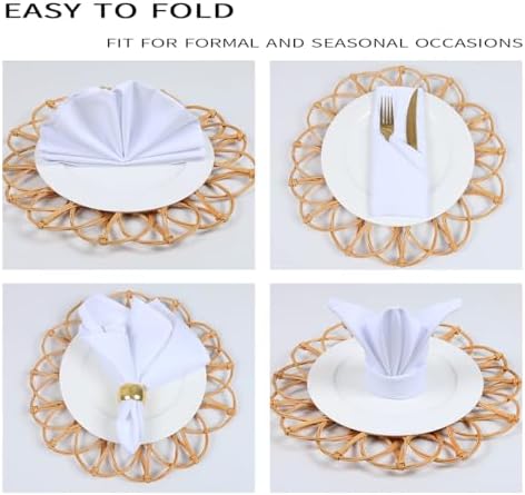 White Cloth Napkins Set of 8,18x18 inch,Formal Dinner Napkins,Made of 100% Microfibre,Washable Cloth Napkins,Good for Restaurant, Everyday use, Parties.(Snow White) - Image 4