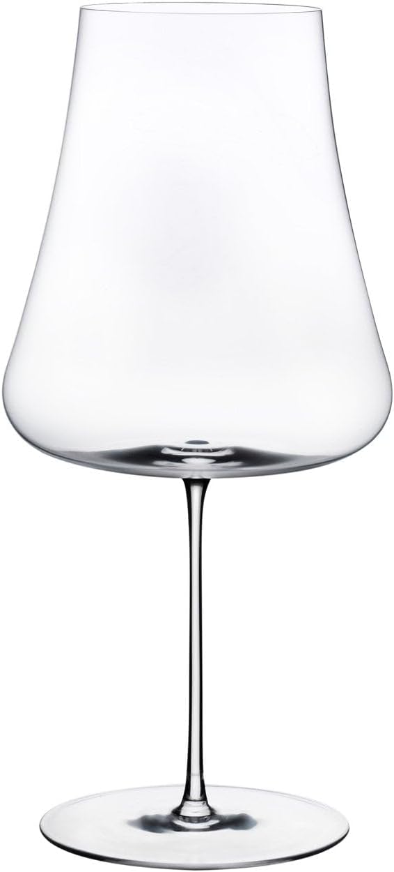 NUDE Red Wine Glass, Stem Zero Volcano – Crystal Large Long Stem Wine Glass for Medium to Full Bodied Red Wines, Tapered Bowl, Lead-Free, Dishwasher Safe, 33 3/4 oz