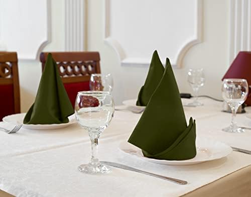 Utopia Kitchen Olive Cloth Napkins [12 Pack, 18x18 Inch] Absorbent Cotton Blend Washable and Reusable for Dinner, Restaurant, Lunch, Wedding and Hotel - Image 4