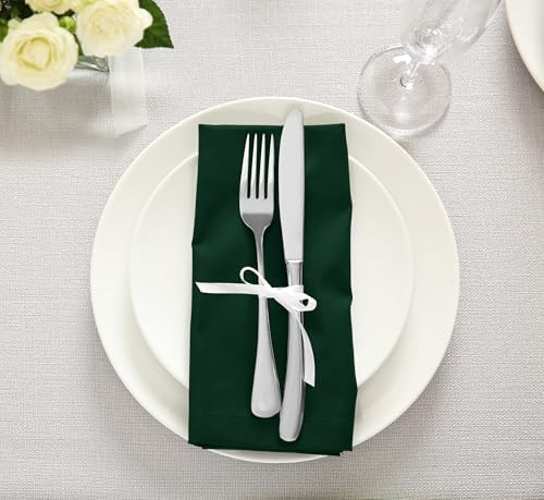 Utopia Kitchen Cotton Blend Hunter Green Cloth Napkins [12 Pack,18x18 Inch] - Image 6