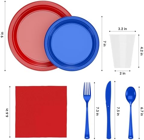 Exquisite 350 Pcs Patriotic Plates and Napkins Party Supplies Plate Sets - Image 2