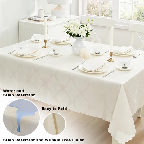 Newbridge Holiday Ribbons Bows Ivory 60 x 84 Rectangle Tablecloth - Image 3