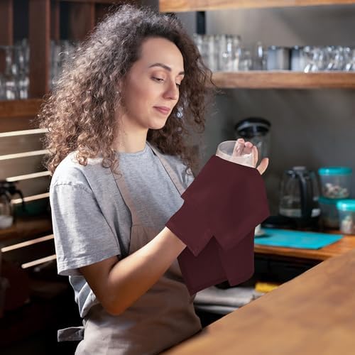 Utopia Home [24 Pack, Burgundy] Cloth Napkins 17x17 Inches, 100% Polyester - Image 5