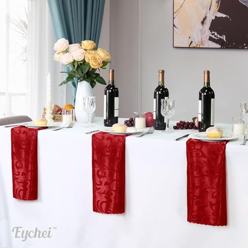 24 Pack Red Damask Satin Napkins 17 x 17 Inch - Image 5