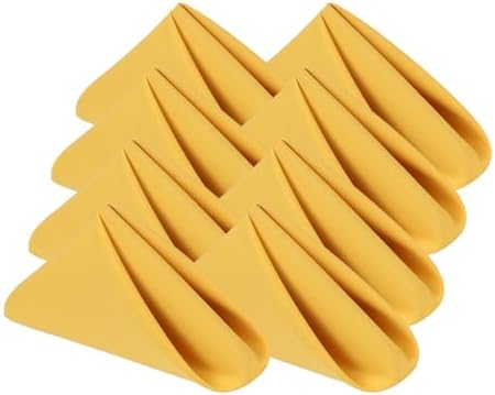 Yellow Cloth Napkins Set of 8,Size 18x18 inch Napkins Made of 100% Microfibre.Washable Cloth Napkins,Easy to Fold,Iron Free,Dinner Napkins for Restaurant Family use, Parties. (Mustard) by KOFFOTA